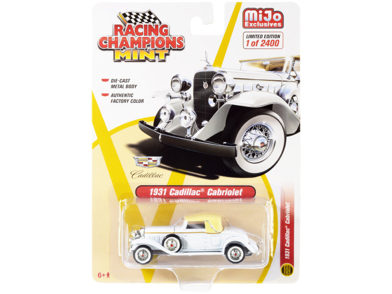 1931 Cadillac Cabriolet White w Cream Top Limited Edition to 2400 Pcs Worldwide