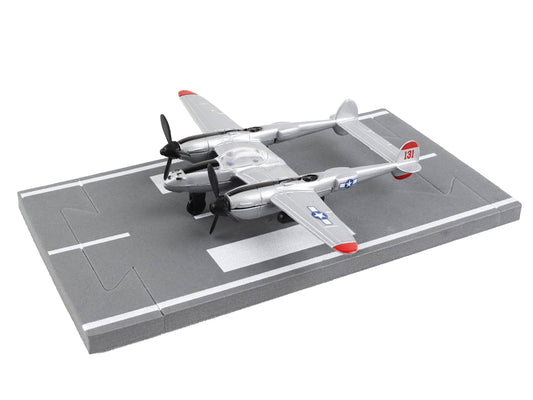 Lockheed P-38J Lightning Fighter Aircraft Silver Metallic United States Army Ai