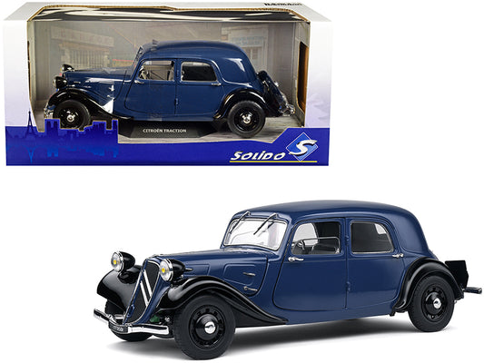 1937 Citroen Traction Dark Blue Black 1/18 Diecast Car Solido