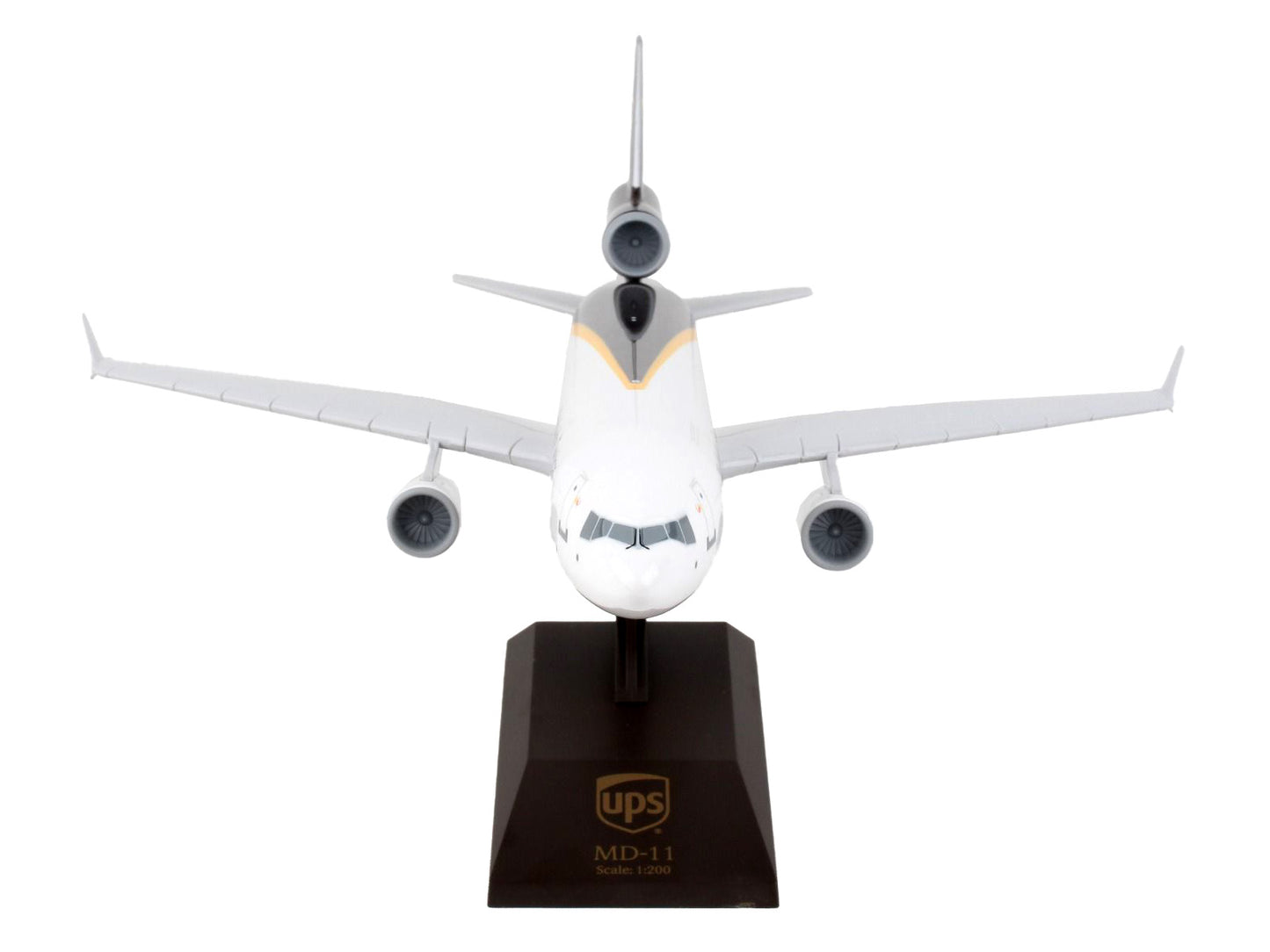 McDonnell Douglas MD-11 Commercial Aircraft UPS Worldwide Services A6-ETA White & Brown Snap-Fit 1/200 Plastic Model Skymarks