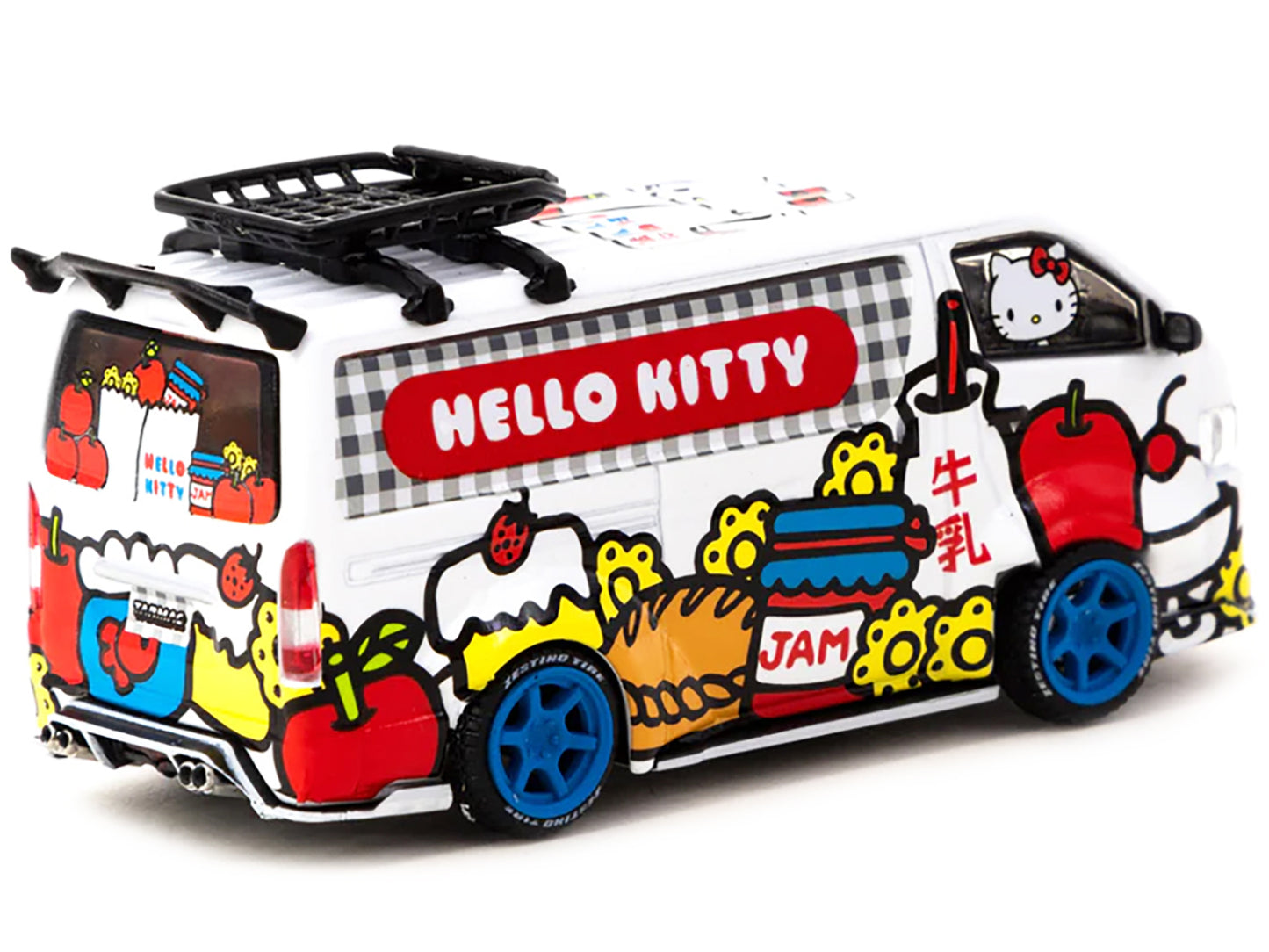 Toyota Hiace Widebody Van Hello Kitty Capsule Delivery w METAL OIL CAN 1/64 Die