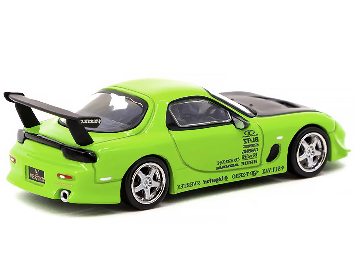 Vertex RX-7 FD3S RHD Right Hand Drive Light Green w Matt Black Hood Graphics Gl