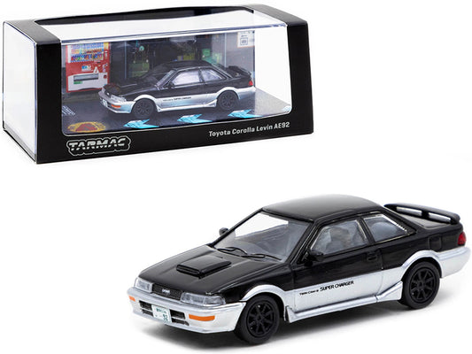 Toyota Corolla Levin AE92 Black Silver 1/64 Diecast Car Tarmac Works