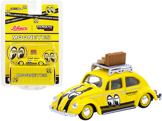 Volkswagen Beetle Low Ride Yellow w Roof Rack Luggage Mooneyes Collaboration Mo