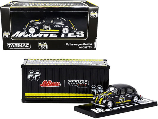 Volkswagen Beetle Mooneyes Black w Yellow Stripes w Container Case Collaboratio