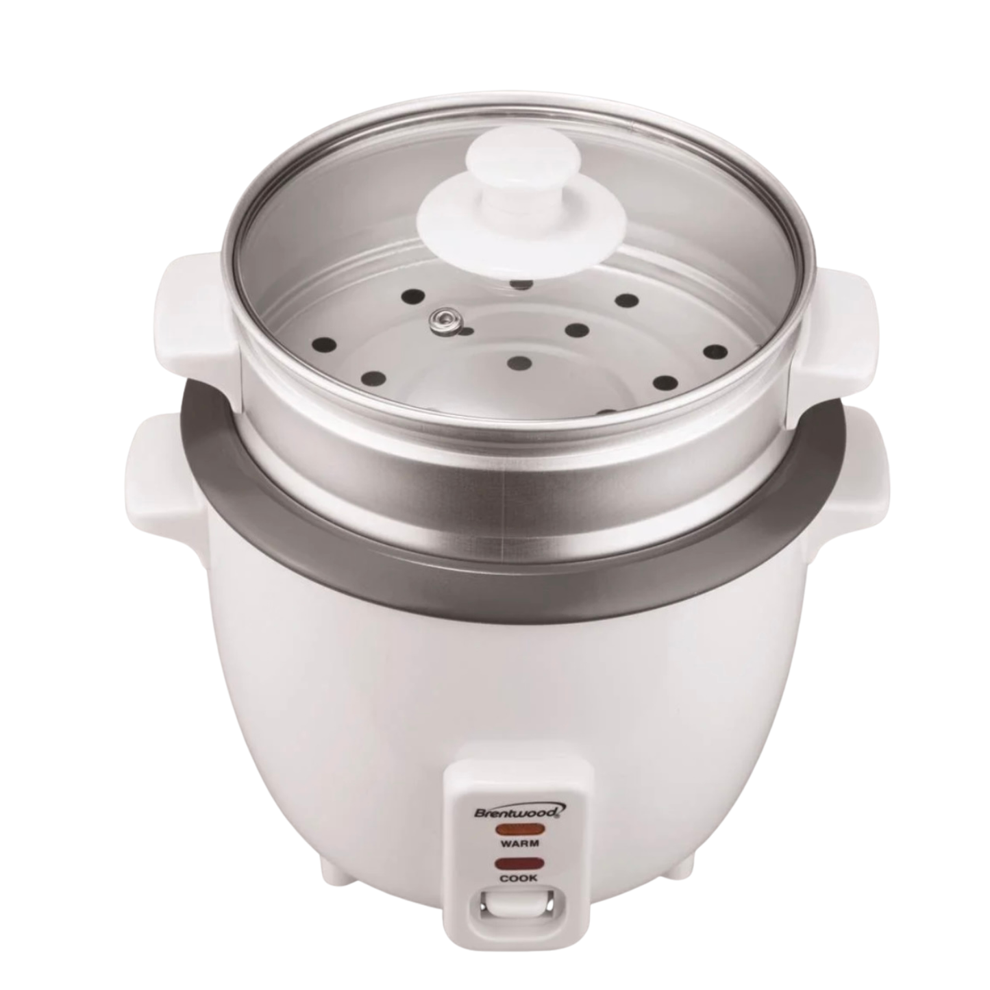 Brentwood 400W 5 Cup Non-Stick Rice Cooker & Steamer TS-600S w Lid Paddle Tray