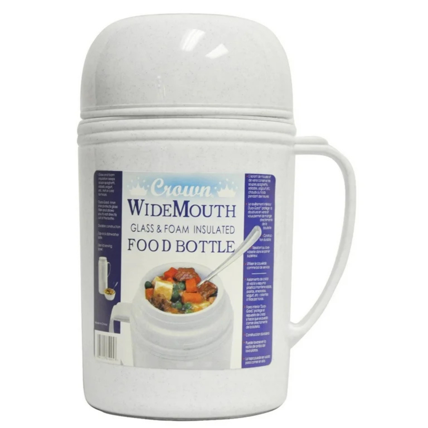 Brentwood 0.5 Liter / 16.9 oz Wide Mouth Foam Glass Vacuum Insulated Food Thermos