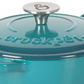Crock-Pot Artisan 3 Quart 500°F Enameled Cast Iron Saucepan w Lid Teal Silver