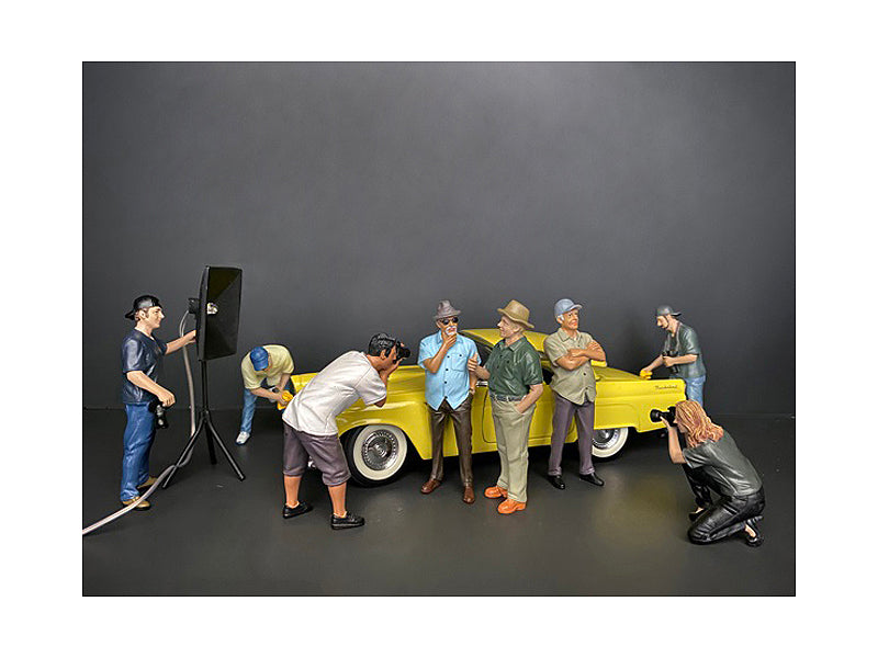 Weekend Car Show 8 piece Figurine Set for 1/18 Scale Models American Diorama