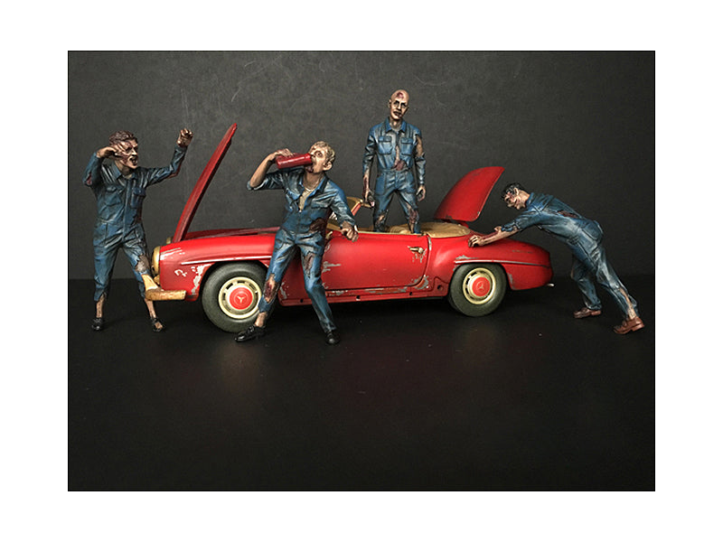 Zombie Mechanics 4 Piece Figurine Set Got Zombies?? for 1/24 Scale Models Ameri