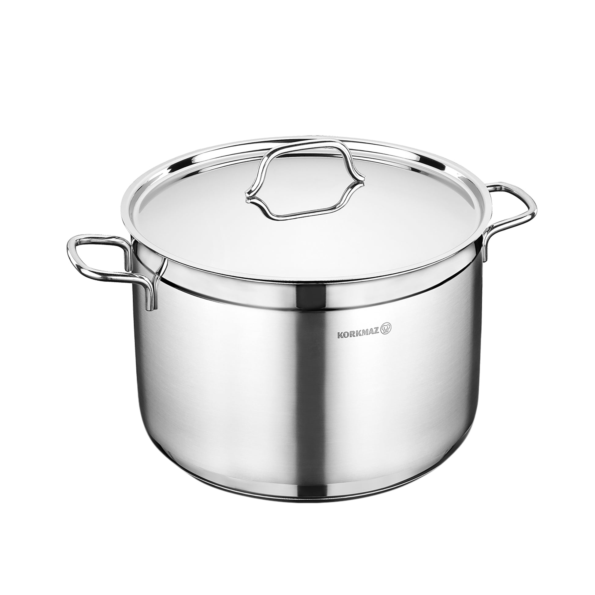 Korkmaz Alfa 2 Piece 14 Liter Stainless Steel Deep Casserole Dish w Lid