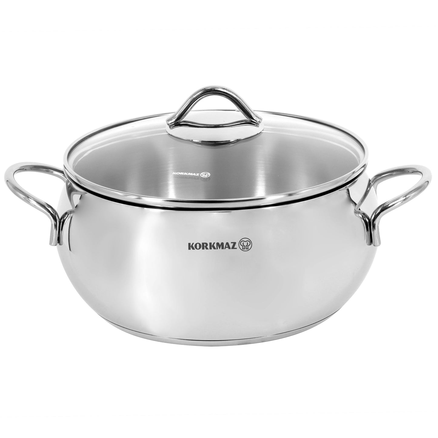 Korkmaz Tombik 4.9 L Stainless Steel Casserole in Polished Silver