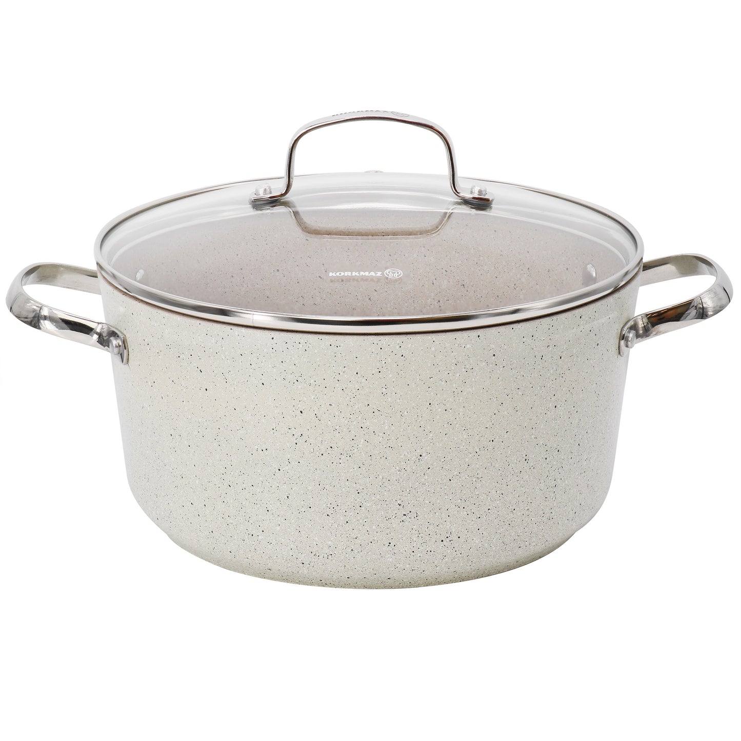 Korkmaz Granita 8 L Aluminum Nonstick Casserole w Lid in Tan