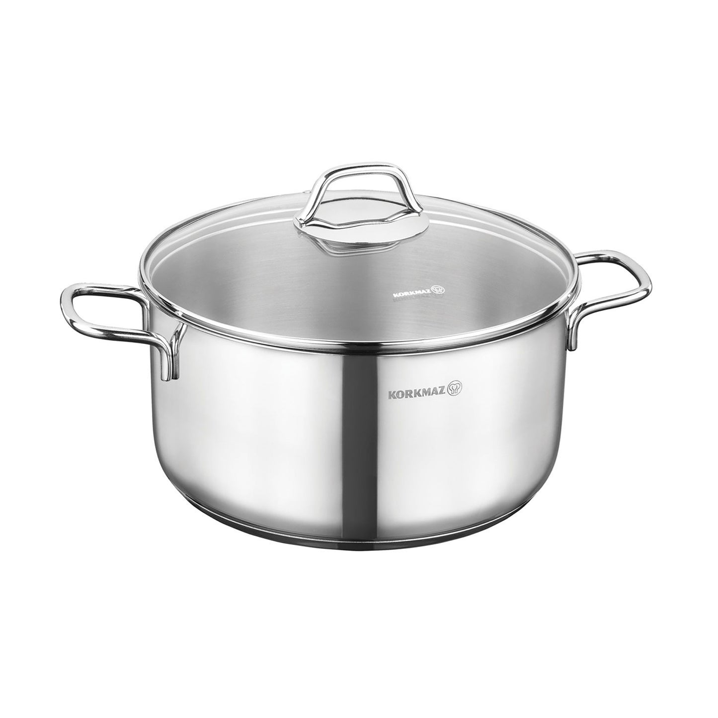 Korkmaz Perla 2 Piece 8.5 Liter Stainless Steel Casserole w Lid in Silver