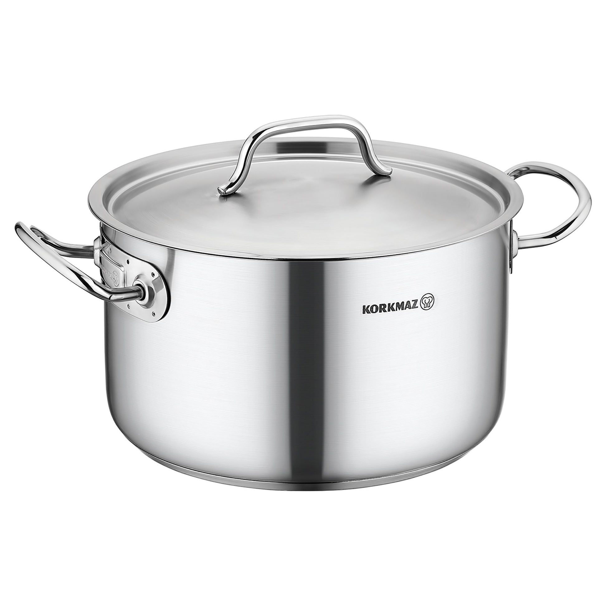 Korkmaz Gastro Proline 9.5 Liter Stainless Steel Casserole w Lid in Silver