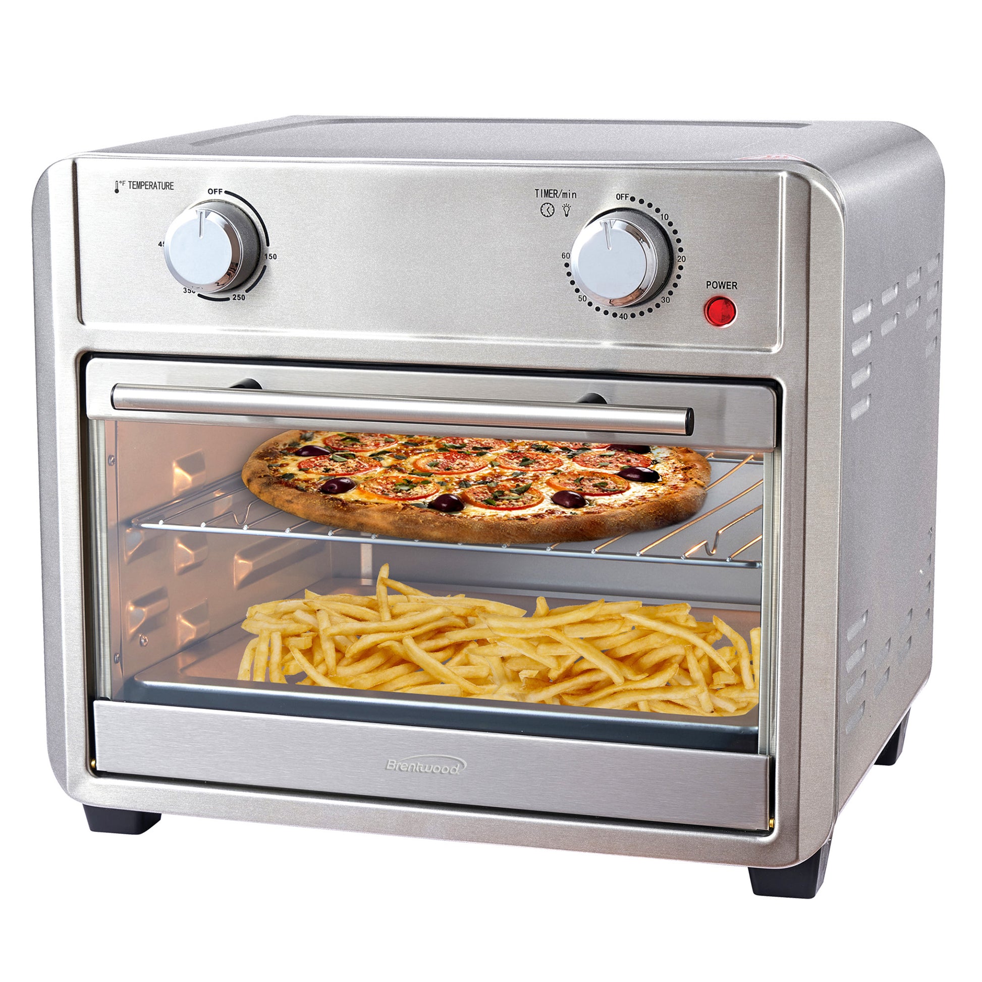 Brentwood 1700 Watt 24 Qt Convection Air Fryer Toaster Oven in Silver