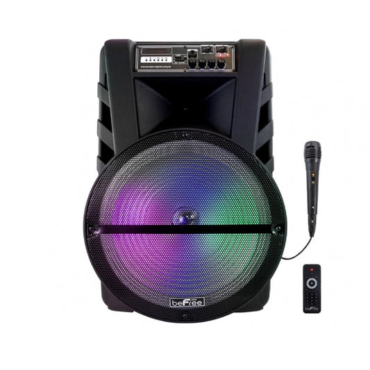 beFree 15" Portable Bluetooth Rechargeable PA DJ Party Speaker w Mic Remote USB