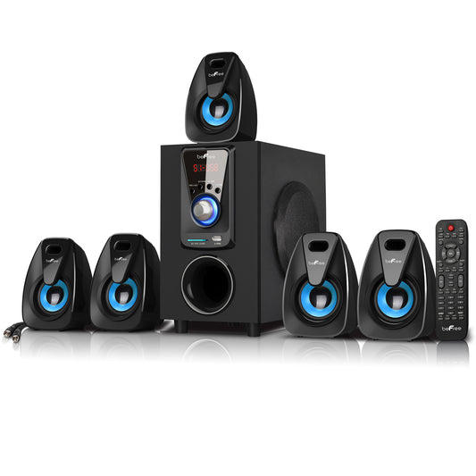 beFree 5.1 Ch Surround Sound Speaker System BFS-400 w Remote USB FM SD Bluetooth