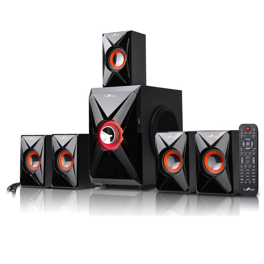 beFree 5.1 Channel Bluetooth Surround Sound Speaker System in Orange