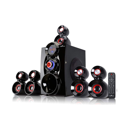beFree 5.1 Channel Bluetooth Surround Sound Speaker System- Red