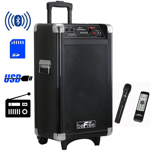 beFree Sound Sleek 10" Professional Portable Bluetooth PA Speaker