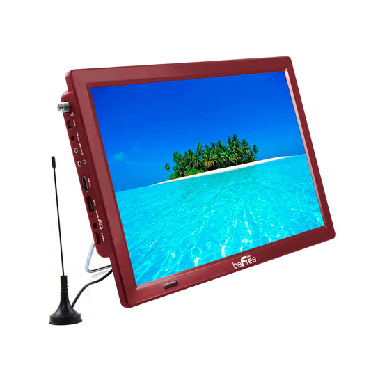 beFree Portable Rechargeable 14" LED TV w HDMI, SD/MMC, USB, VGA, AV In/Out & B