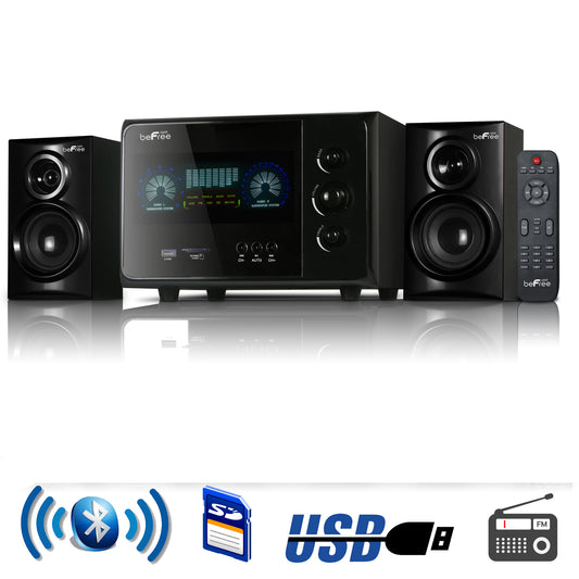 beFree 2.1 Channel Surround Sound Speaker System in Black