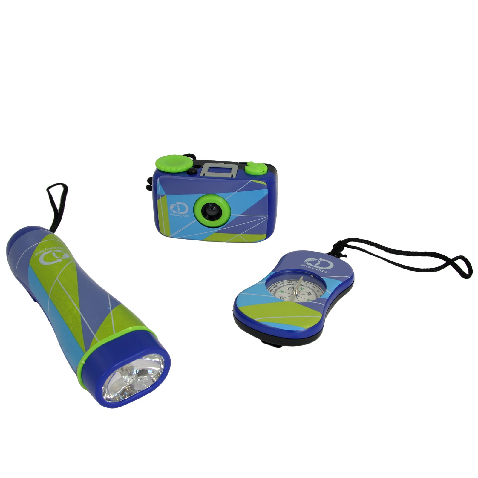 Discovery Kids 3-Piece Adventure Kit w Compass Flashlight & Camera