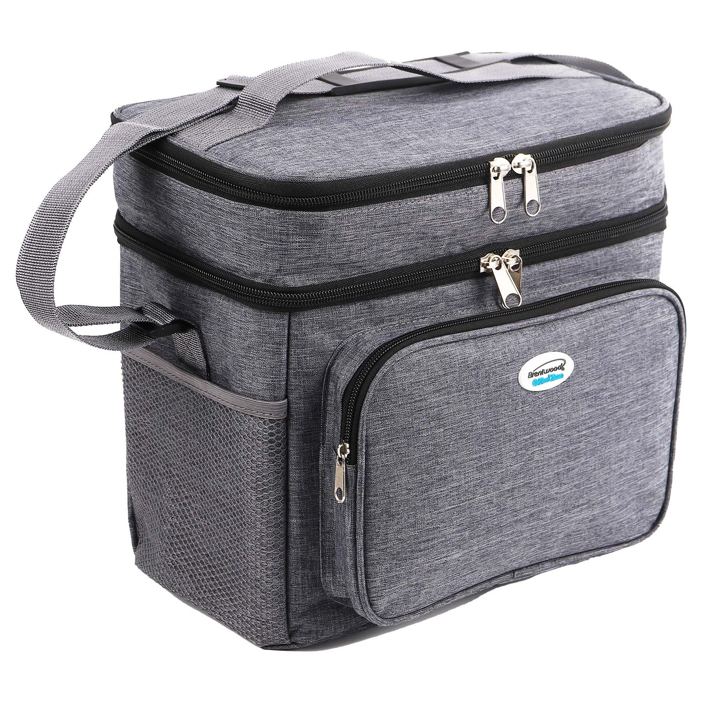 Brentwood Kool Zone 12 Can Insulated Cooler Bag in Grey w Hard Liner