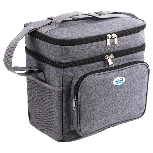 Brentwood Kool Zone 12 Can Insulated Cooler Bag in Grey w Hard Liner