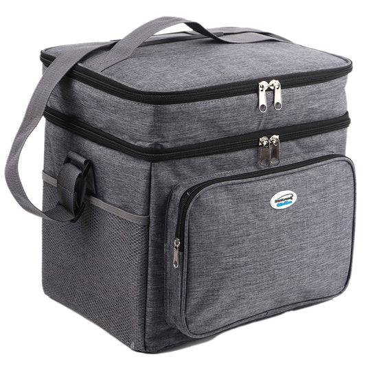 Brentwood Kool Zone 24-Can Insulated Cooler Bag in Gray w Hard Liner