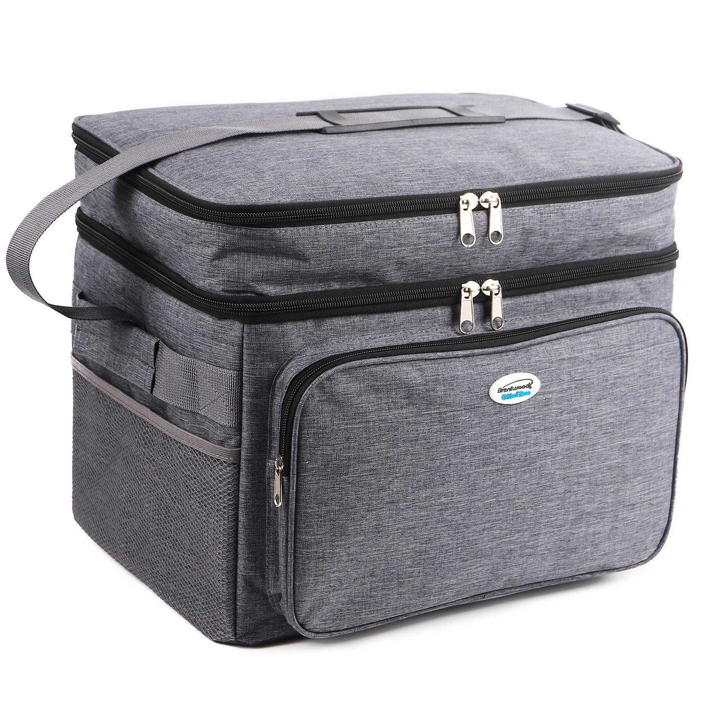 Brentwood Kool Zone 30 Can Insulated Cooler Bag in Gray w Hard Liner