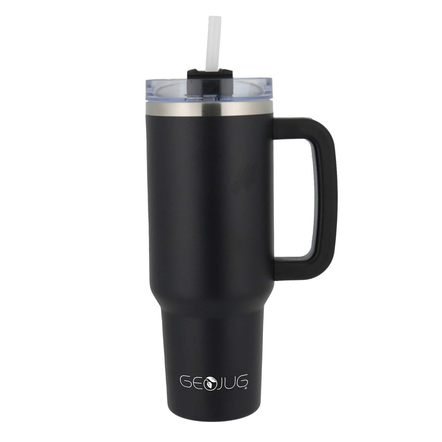 Brentwood GEOJUG 40oz Insulated Stainless Steel Tumbler Cup in Black w Handle