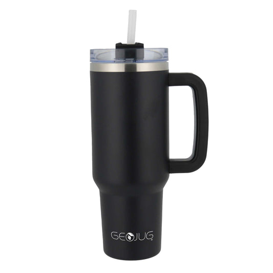 Brentwood GEOJUG 40oz Insulated Stainless Steel Tumbler Cup in Black w Handle