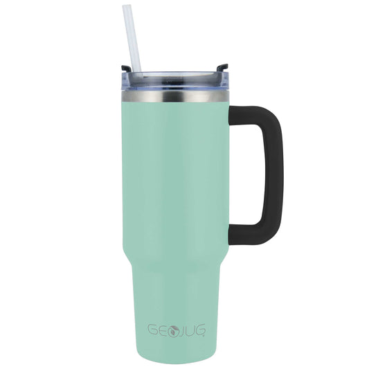 Brentwood GEOJUG 40oz Insulated Stainless Steel Tumbler Cup in Blue w Handle