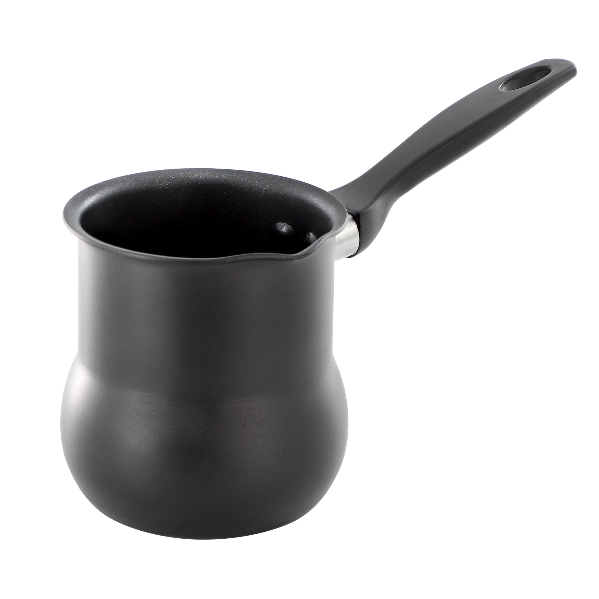 Better Chef 0.45 Quart Aluminum Nonstick Turkish Coffee Warmer in Black w Cool T