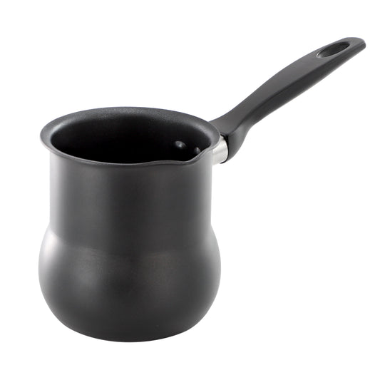 Better Chef 0.45 Quart Aluminum Nonstick Turkish Coffee Warmer in Black w Cool T