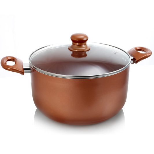 Better Chef 2 qt Copper Colored Ceramic Coated Dutch Oven w glass lid