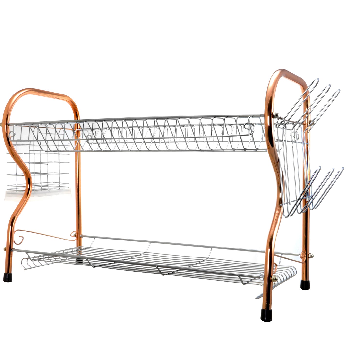 Better Chef 2-Tier 16" Chrome Plated Dish Rack in copper