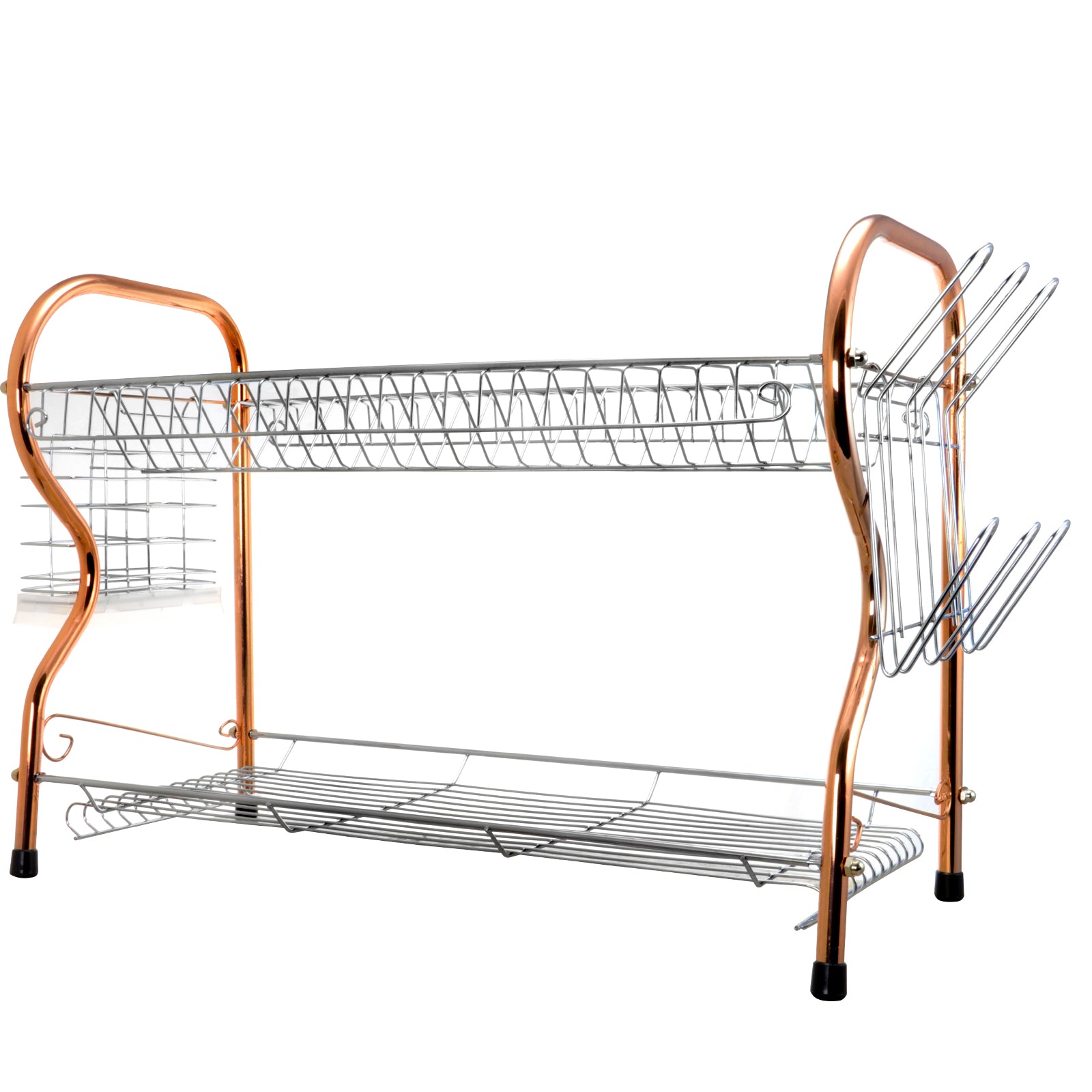 Better Chef 2-Tier 16" Chrome Plated Dish Rack in copper