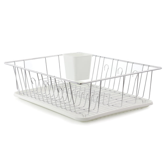 Better Chef 16-Inch Dish Rack in White w Cutlery Holder