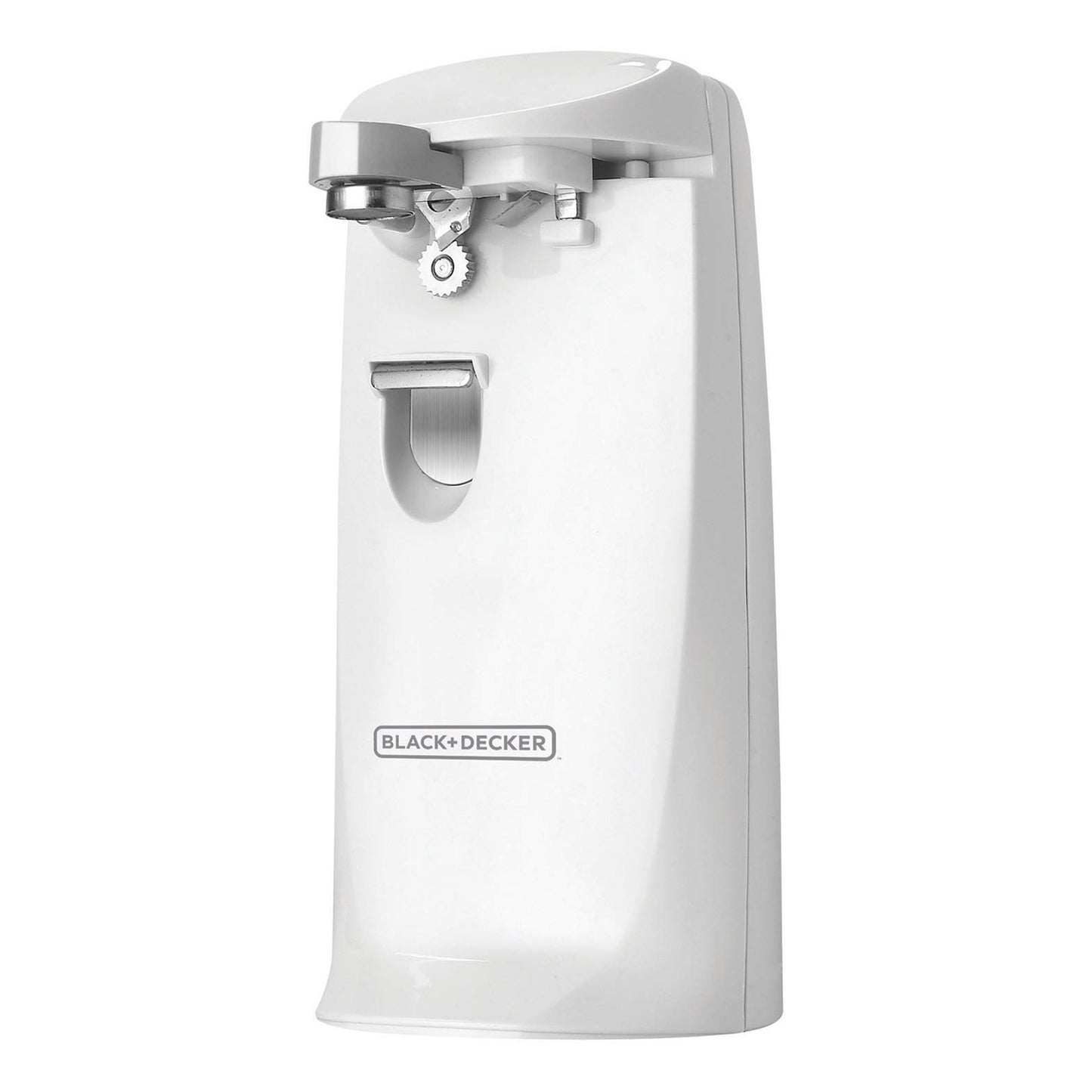 Black & Decker Extra Tall Electric Can Opener in White w Knife Sharpener