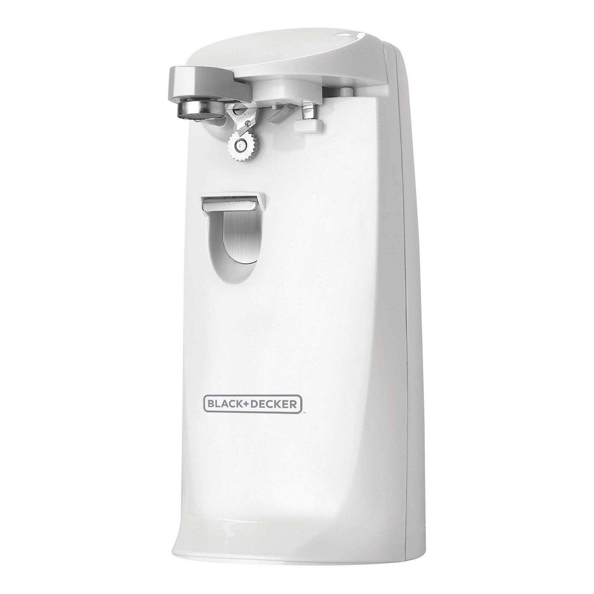 Black & Decker Extra Tall Electric Can Opener in White w Knife Sharpener