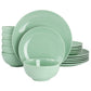 Elama Luna 18 Piece Mint Green Porcelain Dinnerware Set w Service For 6