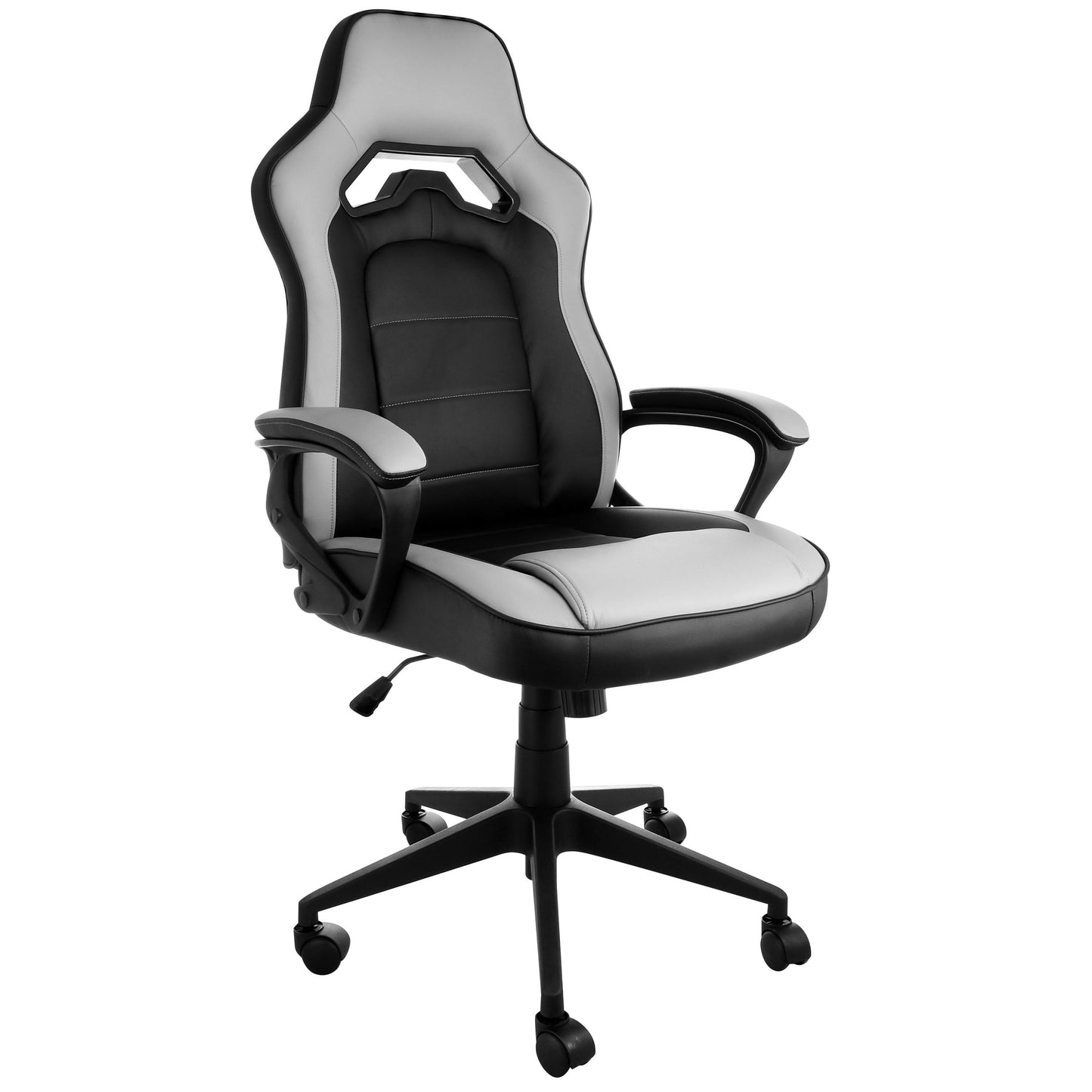 Elama High Back Adjustable Faux Leather Office Chair Gray & Black