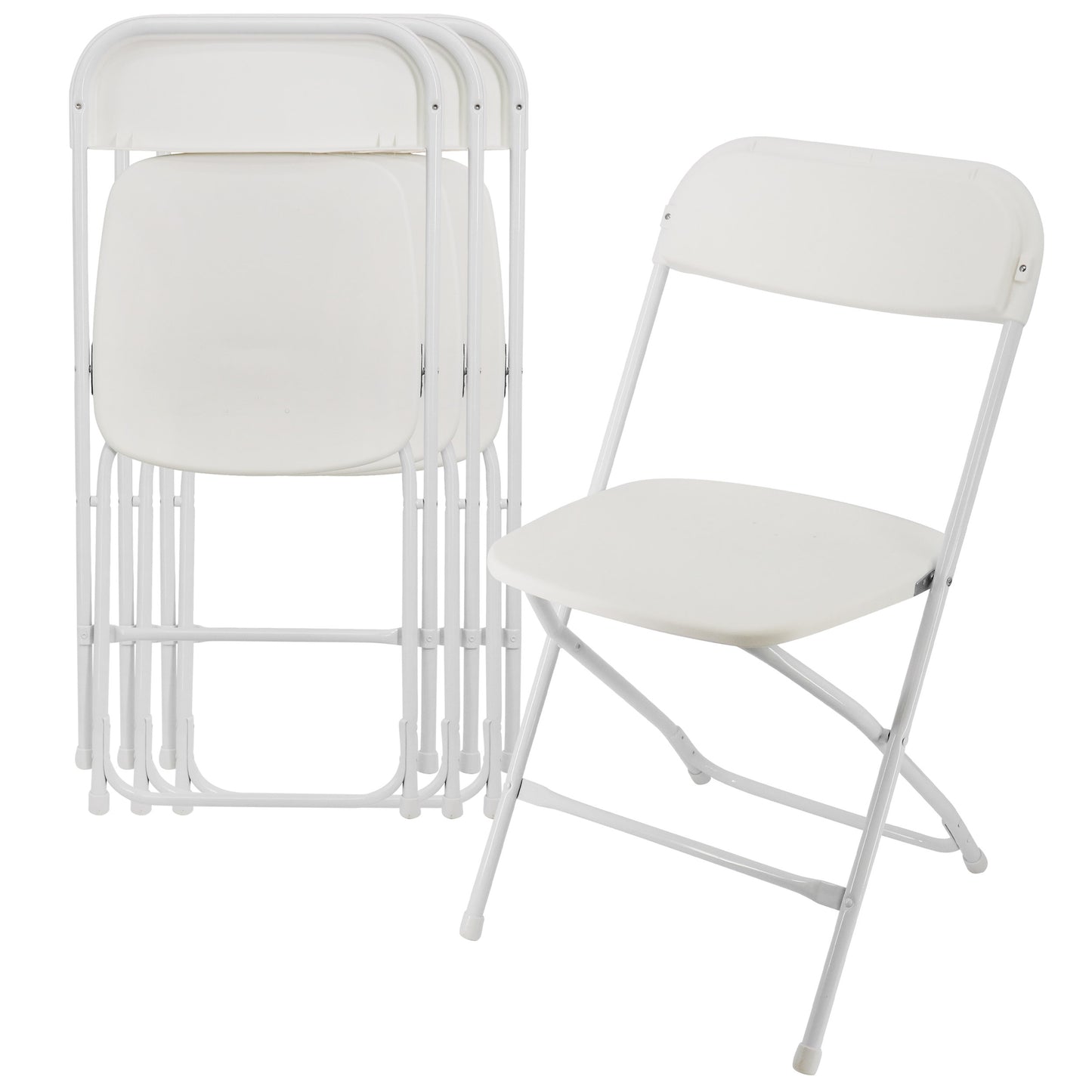 Elama 4 Piece Plastic Folding Chair White