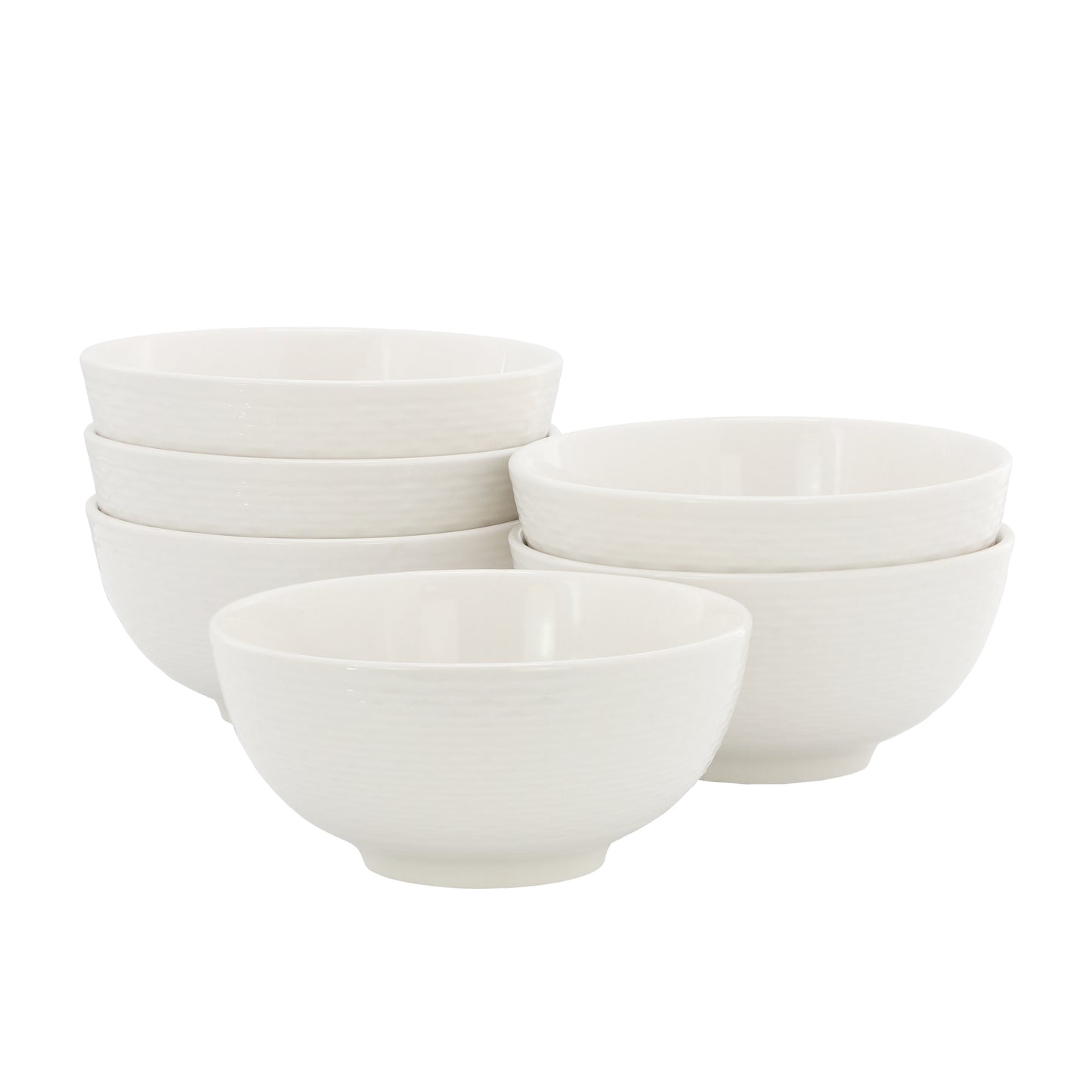 Elama Ophelia 6 Piece Stoneware Cereal Bowl Set White