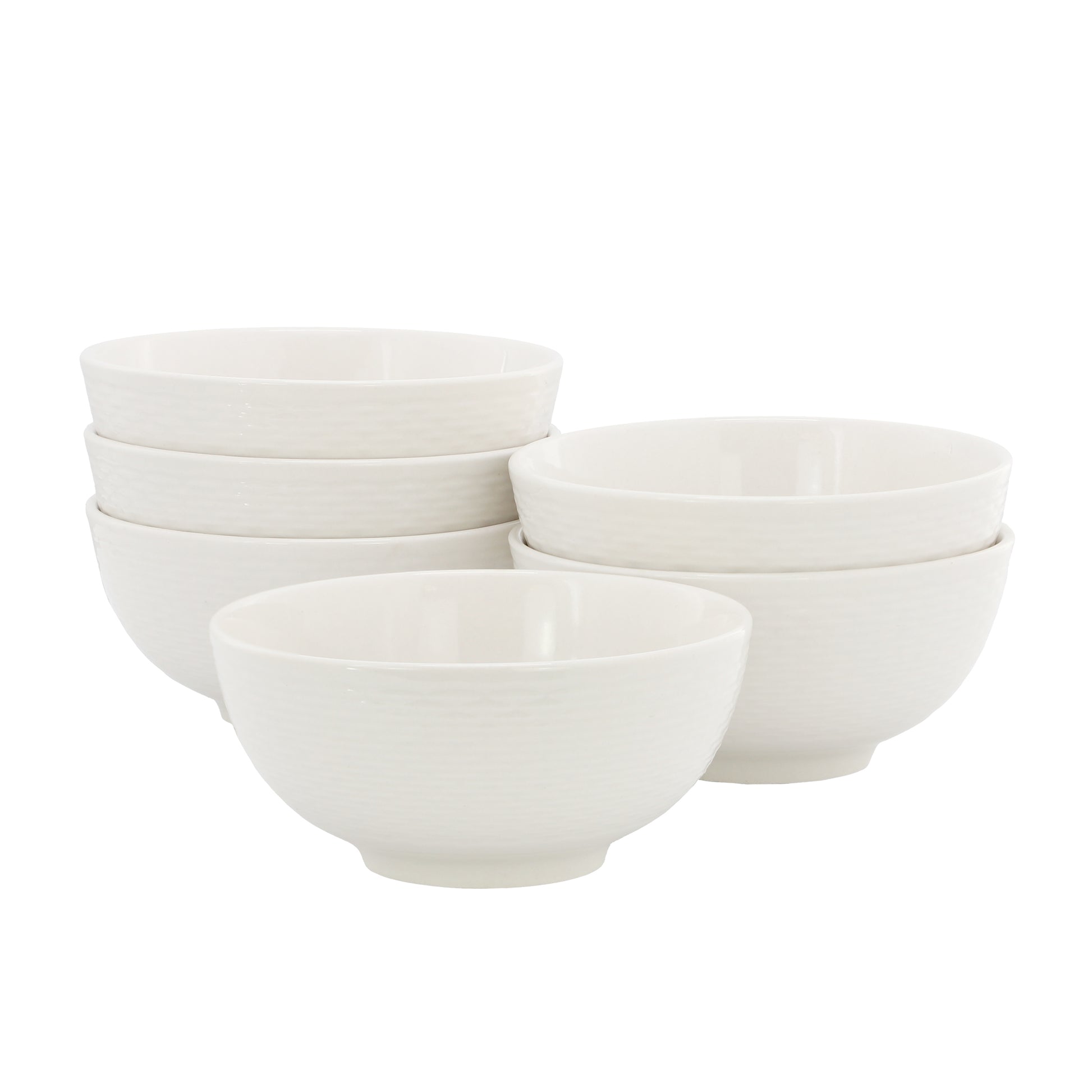 Elama Ophelia 6 Piece Stoneware Cereal Bowl Set White