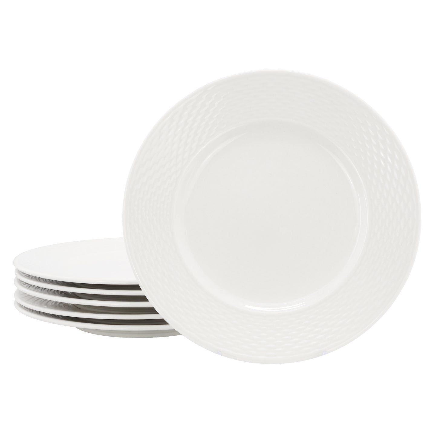 Elama Ophelia 6 Piece Stoneware Dinner Plate Set White