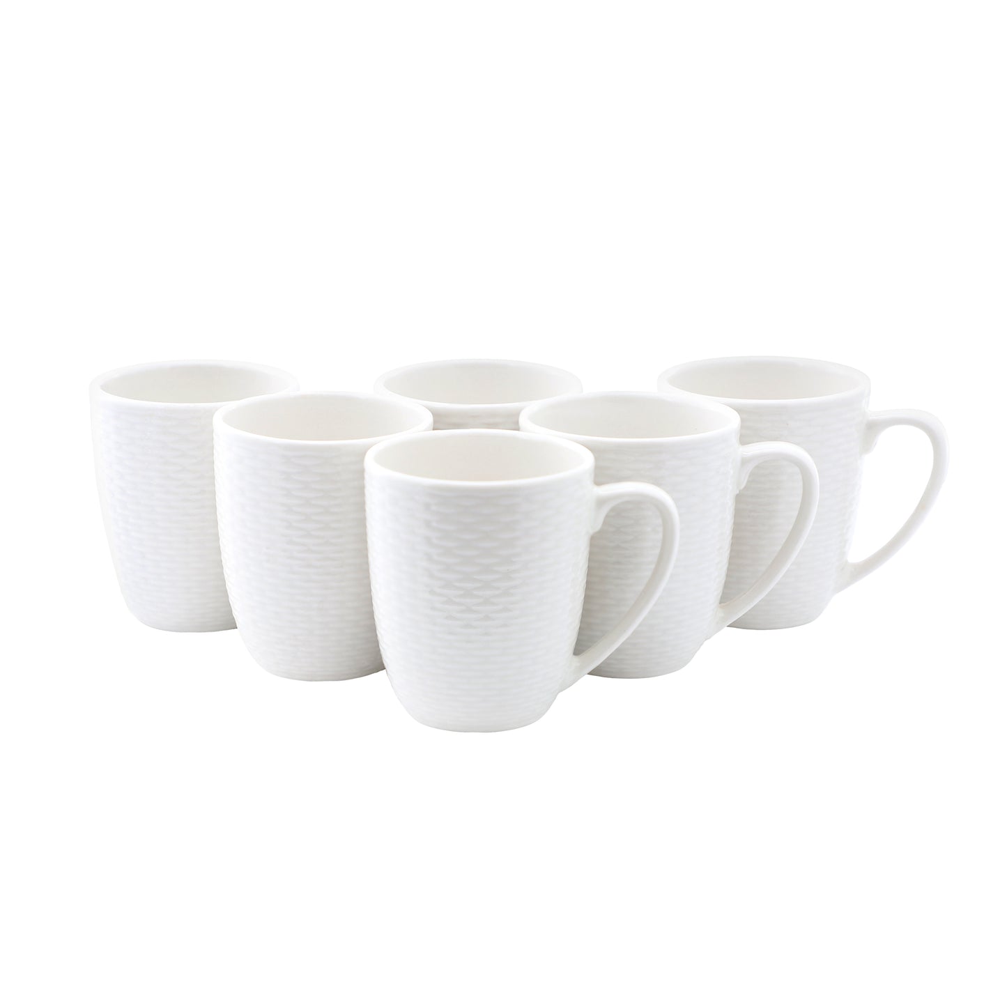 Elama Ophelia 6 Piece Stoneware 12 oz Mug Set White